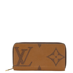 ルイ ヴィトン モノグラム ジャイアント リバース ラウンドファスナー 長財布 M69353 ブラウン PVC レザー レディース LOUIS VUITTON 【中古】