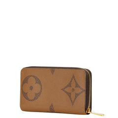 ルイ ヴィトン モノグラム ジャイアント リバース ラウンドファスナー 長財布 M69353 ブラウン PVC レザー レディース LOUIS VUITTON 【中古】