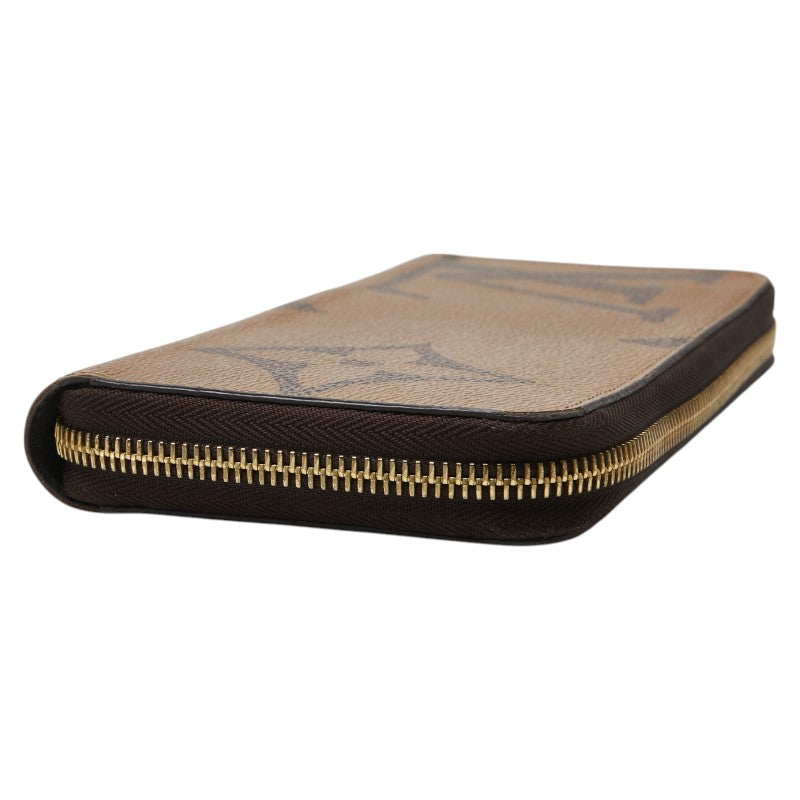 ルイ ヴィトン モノグラム ジャイアント リバース ラウンドファスナー 長財布 M69353 ブラウン PVC レザー レディース LOUIS VUITTON 【中古】