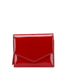 マルタンマルジェラ 三つ折り財布 コンパクトウォレット レッド エナメル レディース MARTIN MARGIELA 【中古】
