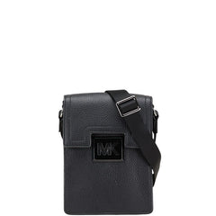 マイケルコース ロゴ ショルダーバッグ ブラック レザー レディース Michael Kors 【中古】