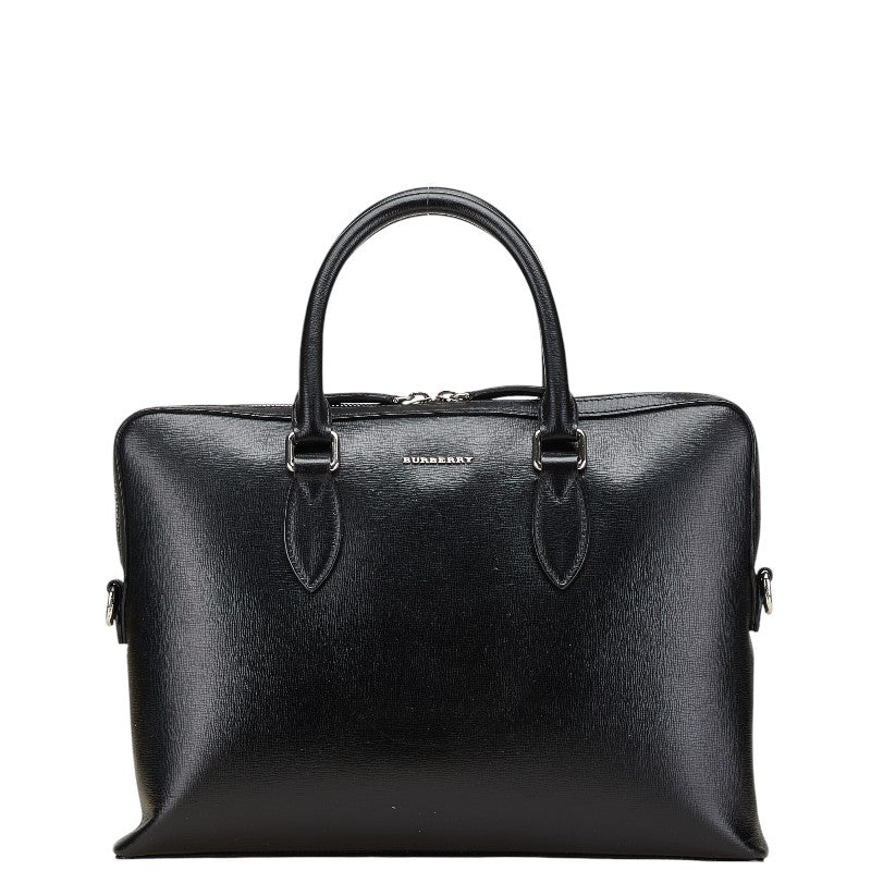 バーバリー ロゴ ショルダーバッグ ブラック レザー レディース BURBERRY 【中古】