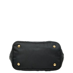 プラダ ロゴ ハンドバッグ ショルダーバッグ 2WAY 1BA172 ブラック ナイロン レザー レディース PRADA 【中古】