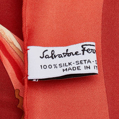 サルヴァトーレフェラガモ サルヴァトーレ フェラガモ スカーフ レッド シルク レディース Salvatore Ferragamo 【中古】