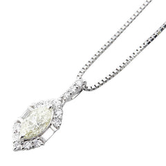 Pt900 プラチナ Pt850 プラチナ ダイヤ0.46ct ダイヤ0.20ct ペンダントネックレス レディース 【中古】