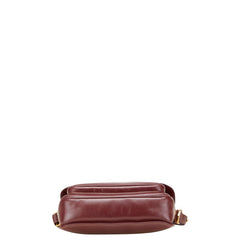 カルティエ マストライン ショルダーバッグ ワインレッド ボルドー レザー レディース CARTIER 【中古】