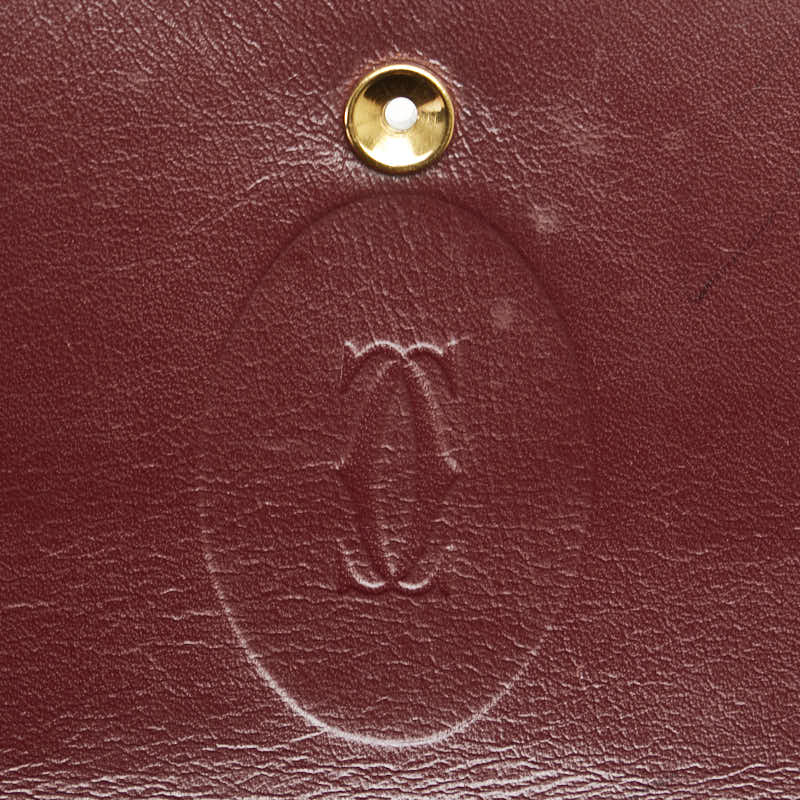 カルティエ マストライン ショルダーバッグ ワインレッド ボルドー レザー レディース CARTIER 【中古】