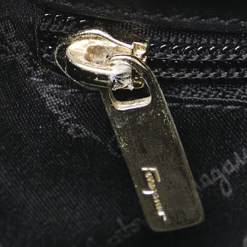 サルヴァトーレフェラガモ ガンチーニ ハンドバッグ ショルダーバッグ 2WAY AQ-21 0167 ブラック レザー レディース Salvatore Ferragamo 【中古】