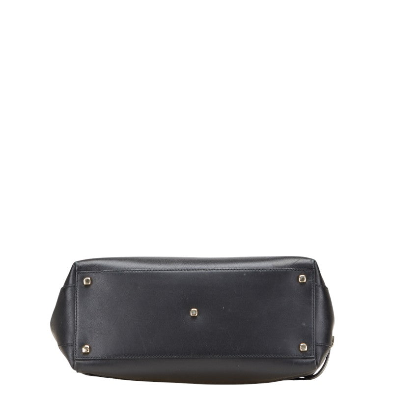 サルヴァトーレフェラガモ ガンチーニ ハンドバッグ ショルダーバッグ 2WAY AQ-21 0167 ブラック レザー レディース Salvatore Ferragamo 【中古】
