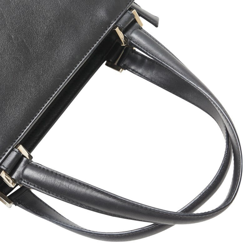サルヴァトーレフェラガモ ガンチーニ ハンドバッグ ショルダーバッグ 2WAY AQ-21 0167 ブラック レザー レディース Salvatore Ferragamo 【中古】