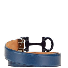 サルヴァトーレフェラガモ LIMITED EDITION ガンチーニ ベルト ブルー レザー メンズ Salvatore Ferragamo 【中古】