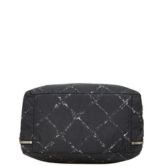 シャネル 旧トラベルライン ハンドバッグ ミニボストンバッグ ブラック ホワイト ナイロン レディース CHANEL 【中古】