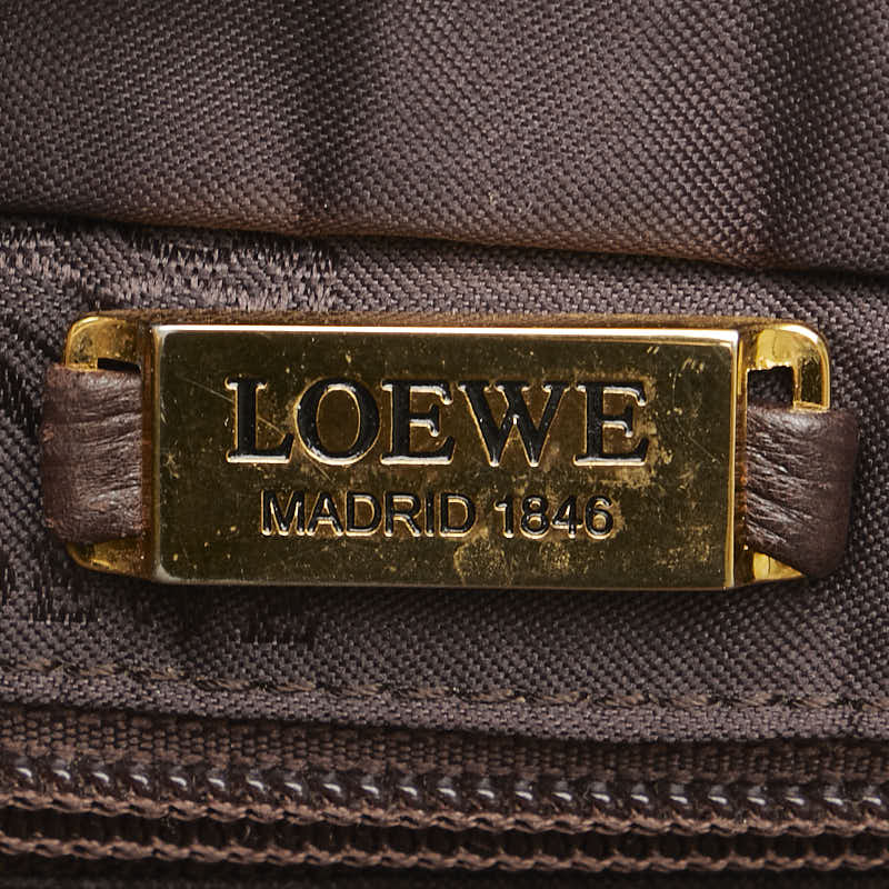 ロエベ アナグラム ショルダーバッグ ブラウン レザー レディース LOEWE 【中古】