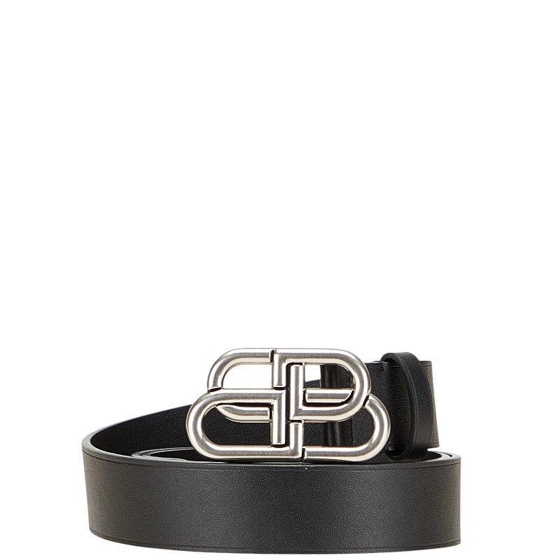 バレンシアガ BBロゴバックル ベルト サイズ:100 ブラック レザー メンズ BALENCIAGA 【中古】