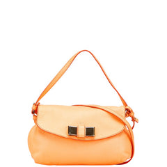 クロエ リリィ リボン ハンドバッグ ショルダーバッグ 2WAY オレンジ レザー レディース Chloe 【中古】
