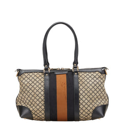 グッチ ディアマンテ ハンドバッグ トートバッグ 257341 ブラック ベージュ キャンバス レザー レディース GUCCI 【中古】