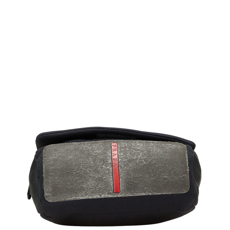 プラダ スポーツライン ロゴ 斜め掛け ショルダーバッグ ブラック ポリウレタン レディース PRADA 【中古】