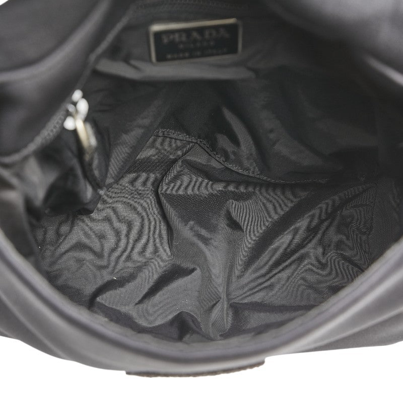 プラダ スポーツライン ロゴ 斜め掛け ショルダーバッグ ブラック ポリウレタン レディース PRADA 【中古】