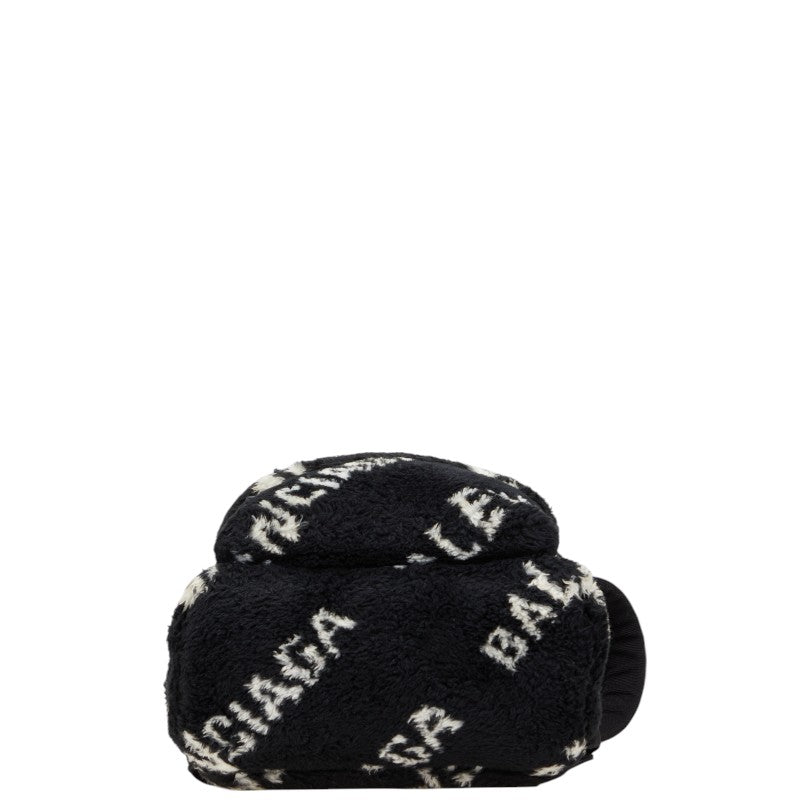 バレンシアガ エブリデイ リュック バックパック ブラック ホワイト フェイクファー レザー レディース BALENCIAGA 【中古】