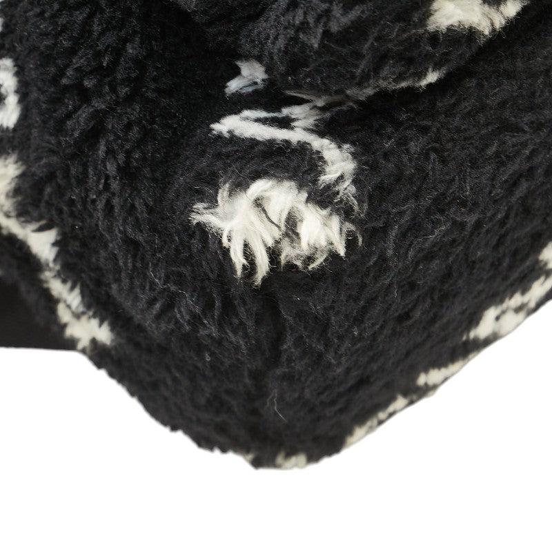 バレンシアガ エブリデイ リュック バックパック ブラック ホワイト フェイクファー レザー レディース BALENCIAGA 【中古】