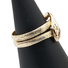 K18YG イエローゴールド ダイヤ スネーク リング 指輪 レディース 9.5号 【中古】