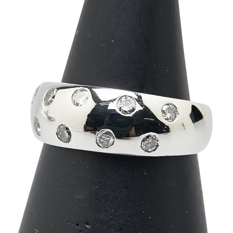 Pt900 プラチナ ダイヤ0.35ct ドット 水玉 リング 指輪 レディース 9.5号 【中古】