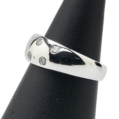 Pt900 プラチナ ダイヤ0.35ct ドット 水玉 リング 指輪 レディース 9.5号 【中古】
