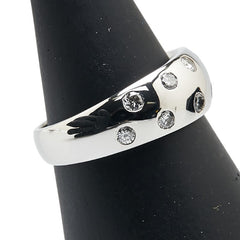 Pt900 プラチナ ダイヤ0.35ct ドット 水玉 リング 指輪 レディース 9.5号 【中古】