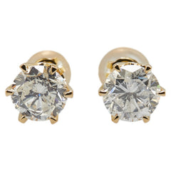 K18YG イエローゴールド ダイヤ スタッドピアス レディース 【中古】