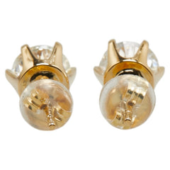 K18YG イエローゴールド ダイヤ スタッドピアス レディース 【中古】