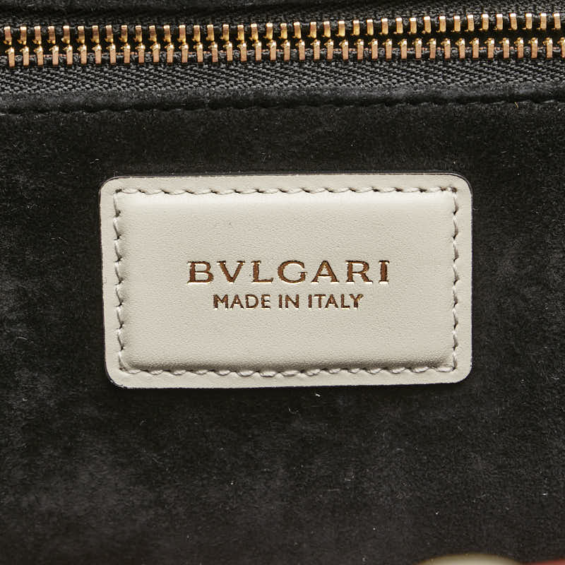ブルガリ セルペンティ スカリエ トップハンドル ハンドバッグ レッド ホワイト レザー レディース BVLGARI 【中古】