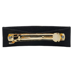 サルヴァトーレフェラガモ ヴァラリボン バレッタ ゴールド ブラック メッキ キャンバス レディース Salvatore Ferragamo 【中古】
