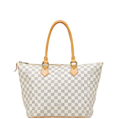 ルイ ヴィトン ダミエ アズール サレヤMM トートバッグ ショルダーバッグ N51185 ホワイト PVC レザー レディース LOUIS VUITTON 【中古】