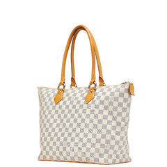 ルイ ヴィトン ダミエ アズール サレヤMM トートバッグ ショルダーバッグ N51185 ホワイト PVC レザー レディース LOUIS VUITTON 【中古】