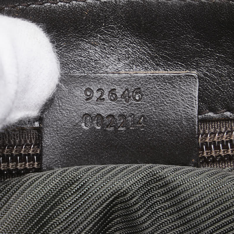 グッチ GGキャンバス 斜め掛け ショルダーバッグ 92646 002214 ベージュ ブラウン キャンバス レザー レディース GUCCI 【中古】