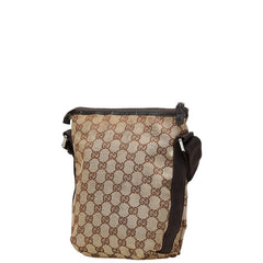 グッチ GGキャンバス 斜め掛け ショルダーバッグ 92646 002214 ベージュ ブラウン キャンバス レザー レディース GUCCI 【中古】