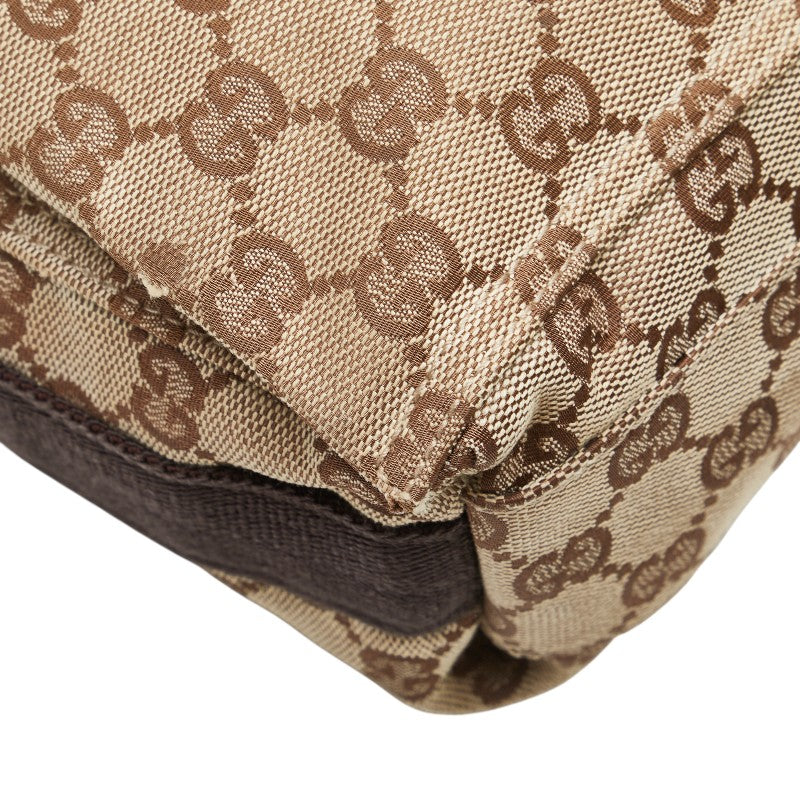 グッチ GGキャンバス 斜め掛け ショルダーバッグ 92646 002214 ベージュ ブラウン キャンバス レザー レディース GUCCI 【中古】