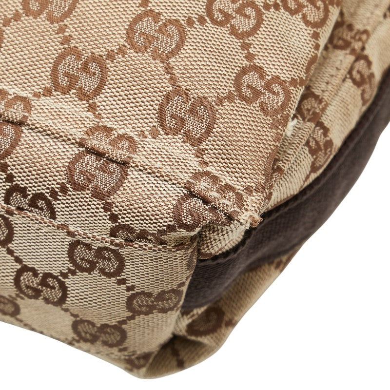 グッチ GGキャンバス 斜め掛け ショルダーバッグ 92646 002214 ベージュ ブラウン キャンバス レザー レディース GUCCI 【中古】