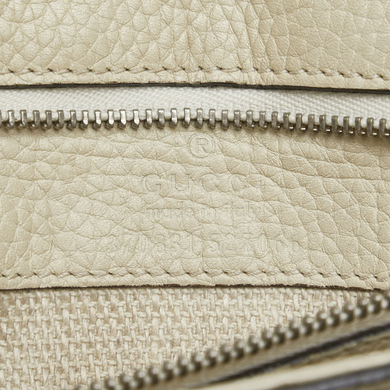 グッチ デイリー バンブー ハンドバッグ ショルダーバッグ 2WAY 370831 ホワイト レザー レディース GUCCI 【中古】