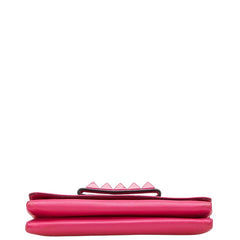 ヴァレンティノ ロックスタッズ チェーン ショルダーバッグ ピンク レザー レディース VALENTINO 【中古】