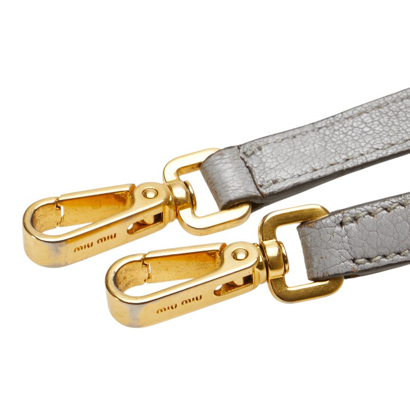 ミュウミュウ ショルダーストラップ グレー レザー レディース MIUMIU 【中古】