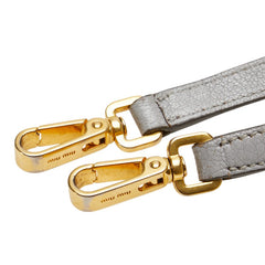 ミュウミュウ ショルダーストラップ グレー レザー レディース MIUMIU 【中古】