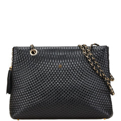 バリー キルティング タッセル ワンショルダーバッグ トートバッグ ブラック レザー レディース BALLY 【中古】