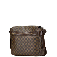 ルイ ヴィトン ダミエ バスティーユ 斜め掛け ショルダーバッグ N45258 ブラウン PVC レザー メンズ LOUIS VUITTON 【中古】