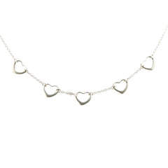 ティファニー 5連 オープンハート ネックレス SV925 シルバー レディース TIFFANY&Co. 【中古】