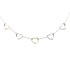 ティファニー 5連 オープンハート ネックレス SV925 シルバー レディース TIFFANY&Co. 【中古】