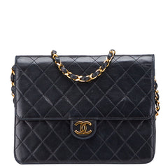 シャネル マトラッセ ココマーク チェーン ショルダーバッグ ブラック ラムスキン レディース CHANEL 【中古】