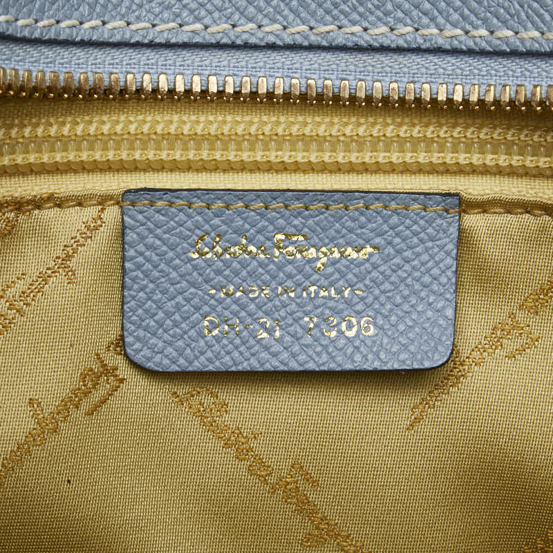 サルヴァトーレフェラガモ ハンドバッグ トートバッグ DH-21 7306 ライトブルー レザー レディース Salvatore Ferragamo 【中古】
