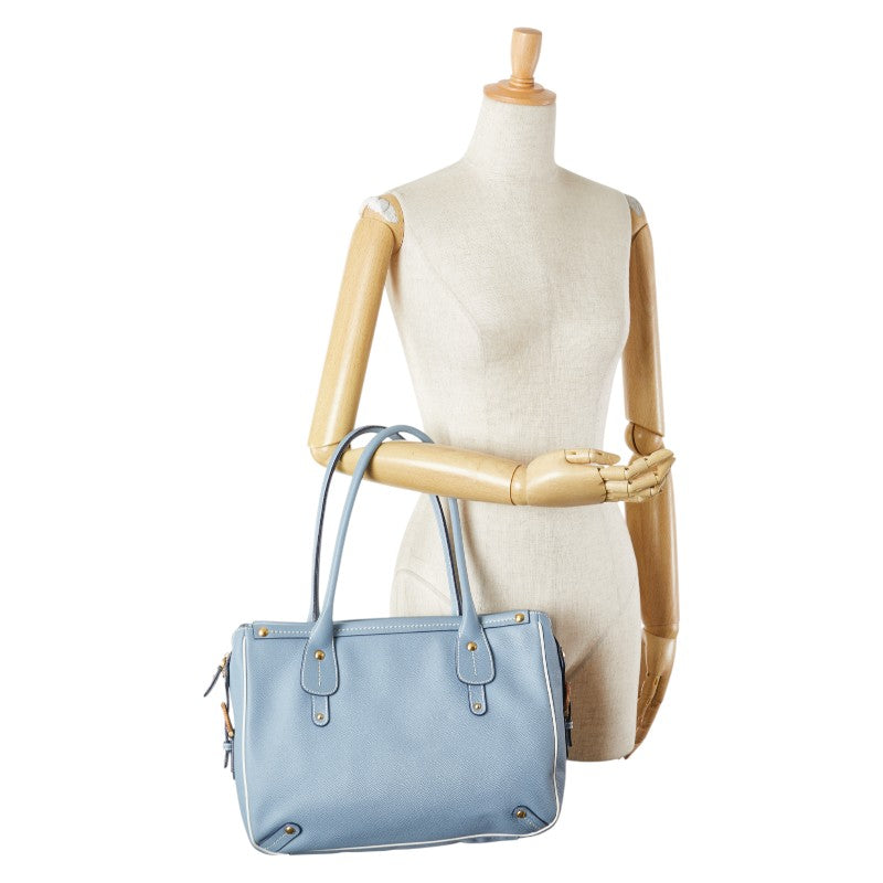 サルヴァトーレフェラガモ ハンドバッグ トートバッグ DH-21 7306 ライトブルー レザー レディース Salvatore Ferragamo 【中古】