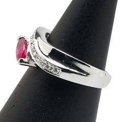 Pt900 プラチナ ルビー0.58ct ダイヤ0.16ct リング 指輪 レディース 10.5号 【中古】